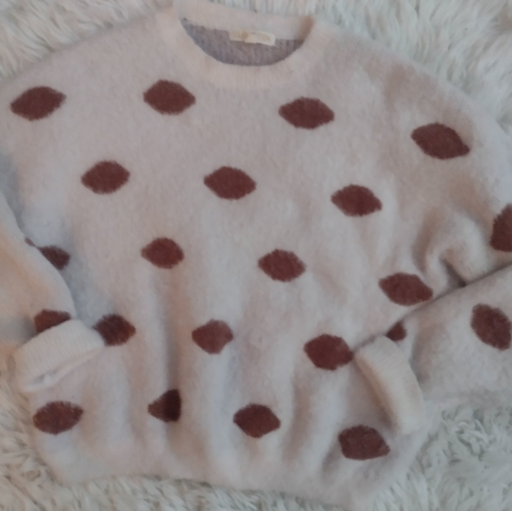 Rare Cloud Ten fuzzy Pin Up sweater 🤎 Sz large feels like cashmere!